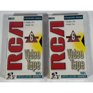RCA VHS Blank Video Tape T-120H 2 Pack Standard Grade 6 Hour New Sealed